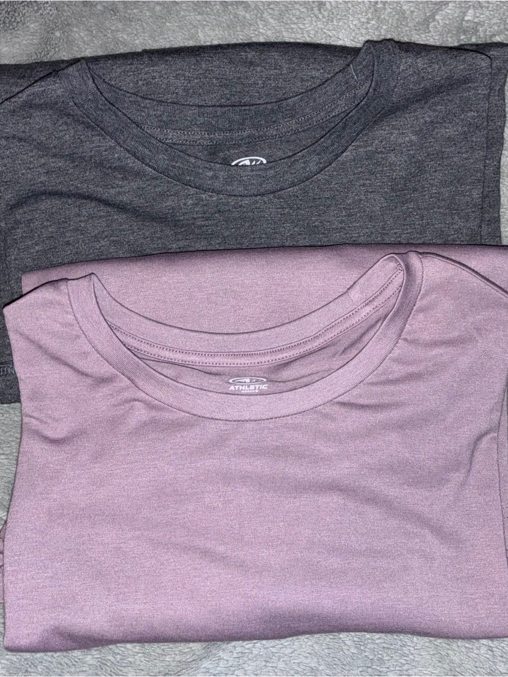 Athletic Works Long Sleeve Tees - Charcoal Gray and Dusty Mauve